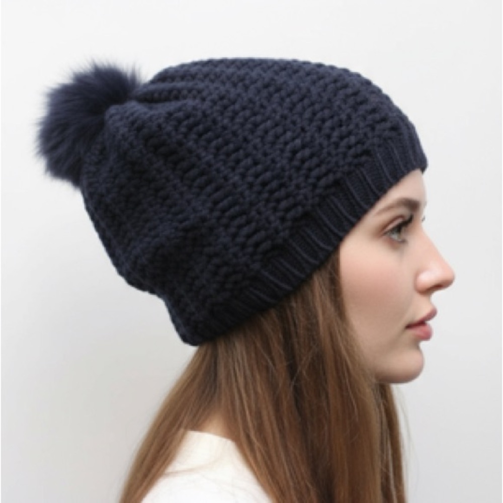 Moncler Black Knit Beanie with Pom-Pom - Picture 2 of 9